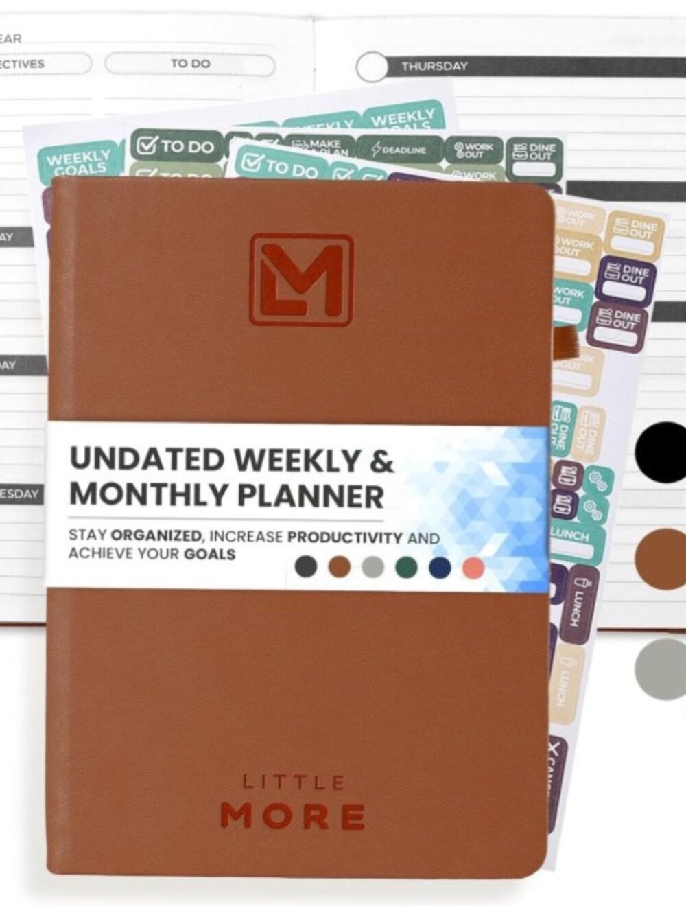 LITTLE MORE UNDATED WEEKLY & MONTHY PLANNER "BROWN"